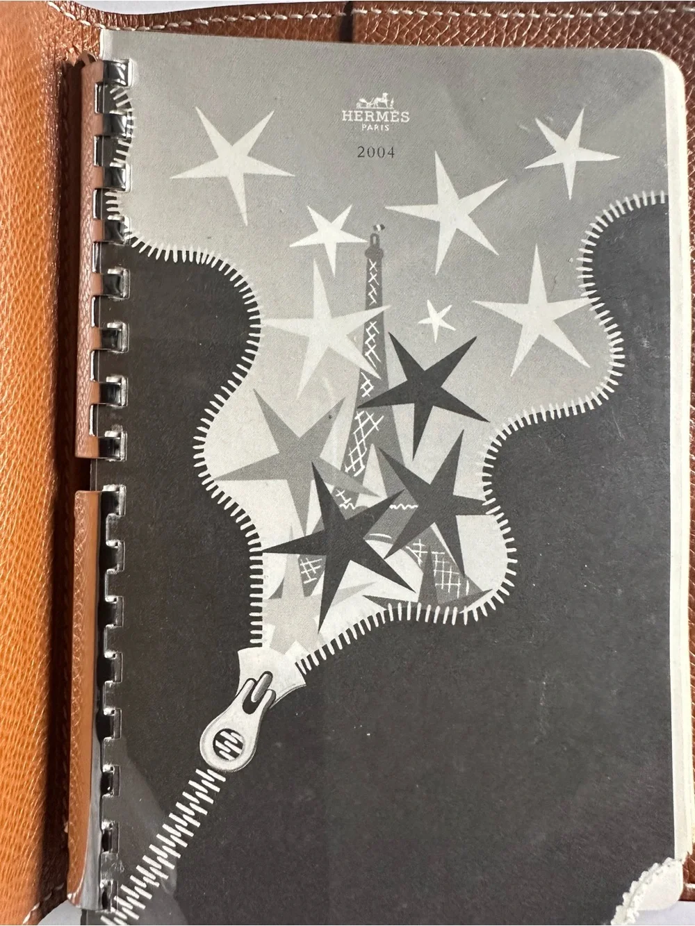 Hermès Vintage GM Agenda Cover Gold Epsom Leather Planner + 2004 Inserts